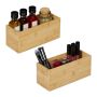 Daiktų laikymo dėžių rinkinys Relaxdays, 2 vnt, Ruda, 23 × 9,5 × 9 cm
