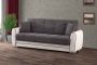 Daugiafunkcinė sofa-lova 3 vietų su daiktadėže, 220 x 85 x 91 cm, pilka + balta