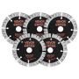 Diamond cutting discs VEVOR 125JP, 5 pcs, Red