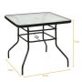 Outdoor table 81x81x71cm., black