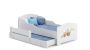 Children's double bed Michas with mattress and safety barrier 164x85x63 / 145x80x15cm, excavator