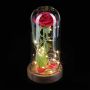 Dirbtinė rožė Relaxdays, Su LED girlianda, Raudona, Ø 11 × 22 cm