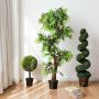 Dirbtinis buksmedžio spiralinis medis, Žalias, 118 × 29 cm