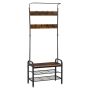 Clothes rack, 8 hooks, 2 shelves, 72 × 185 × 34 cm