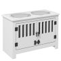 Bowls with stand PawHut 60x30x43cm., white/silver color