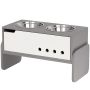 Bowls with stand PawHut 62.5x30x36.5cm., white/gray