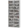 DVD shelf, 18 compartments, 14 shelves, White, 78.5 × 175 × 24 cm