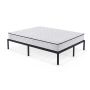 Double metal bed with mattress AkordV2, foldable, black, 140 × 200 × 35 cm