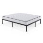 Double metal bed with mattress AkordV2, Foldable, black, 160 × 200 × 35 cm