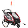 Bicycle trailer for children Homcom 142x75x101cm., black/red