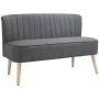 Dvivietė sofa, 2 vietų, Pilka, 117 × 77 × 56,5 cm