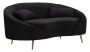 Dvivietė sofa Oslo, 2 vietų su 2 pagalvėlėmis, Juoda/auksinė, 148 × 68 × 84 cm