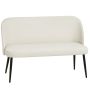 Dvivietė sofa smėlio spalvos, aksominė, metalinis ir eukalipto rėmas, 127x63x84,5 cm