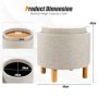 Pouf with storage box 44x44x42cm., beige/light brown