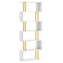 Freestanding shelf 70x24x189cm., white/gold color