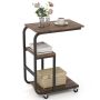 Side table 53x30x70cm., brown/black
