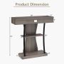 Console 91x30x88cm., dark gray/black