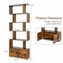 Freestanding shelf 183x70x23cm., brown