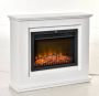Electric fireplace, with 3D LED flame effect, White, 98 × 27.5 × 80 cm