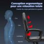 Ergonomiška žaidimų kėdė su reguliuojamu aukščiu 48-57,5 cm, juoda