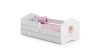 Children's bed Fala with drawer, mattress and barrier protection 144 cm x 78 cm x 65 cm, princess with wings