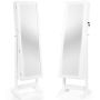 Standing mirror-jewelry cabinet 41x36.5x146cm., white/black