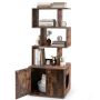 Cat litter box 60x45.5x142cm, brown