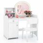 Children's dressing table with chair, white