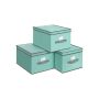 Set of boxes with lids 40 x 30 x 25 cm., 3 pieces, green