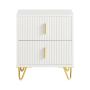Nightstand 40x40x47cm., white/gold color