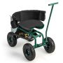 Garden seat on wheels 90x59x106cm., green/black