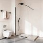 Fixed shower panel VEVOR CNH-ET-WALK IN-A MB, semi-framed, Black, 86.4 × 187 × 0.8 cm