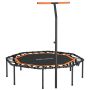 Fitness trampoline, with adjustable handrail, 128 × 120 × 98–126 cm