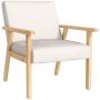 Armchair Homcom 64x70x72cm., cream/light brown