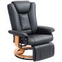 Armchair with footstool Homcom 78x88x103cm., black/light brown