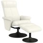 Armchair with footstool Homcom, cream/black