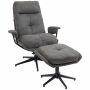 Armchair with footstool Homcom, dark gray/black
