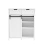 Chest of drawers 80x35x93cm., white/black