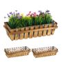 Gėlių dėžių rinkinys Relaxdays 10037613.0, 3 vnt, Ruda, 45 × 12 × 19,5 cm