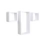 Wall shelf set, 3 pieces, white