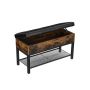 Soft shoe bench with storage space LSB46BX, brown/black