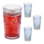 Geriamųjų stiklinių rinkinys Relaxdays, 4 vnt., iki 360 ml, Ø 8 × 12,5 cm