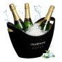 Gėrimų aušintuvas Relaxdays „Champagne Premium“, 8 l, Juoda/auksinė, 35 × 25,5 × 25,5 cm