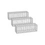 Set of 3 gabions 100x30x30cm., silver color