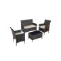 Garden furniture set made of polyrattan, brown/beige