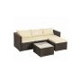 Garden furniture set made of PE polyrattan, brown/beige