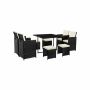 Garden furniture set made of PE polyrattan, black/beige