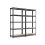 Set of 2 storage shelves 180x90x40cm., light brown/black