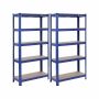 Set of 2 shelves, 150 cm high, blue