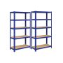 Set of 2 shelves, 180 cm high, blue